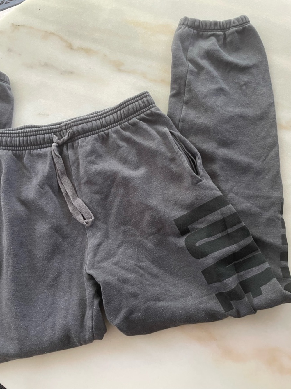 PINK Victoria's Secret Gray womens Sweatpants with Side PINK Logo size XS